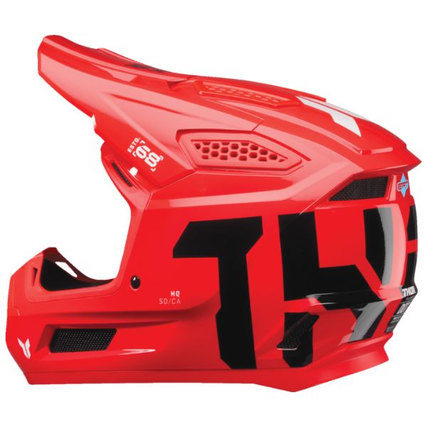 Studio view of Thor - Fleet Forge Helmet (Youth) helmet helmet, in Blue, vented chin bar and intake ports, on a clean white background, (SKU 011116) Colors: Blue, Red Sizes: Y-LG, Y-MD, Y-SM