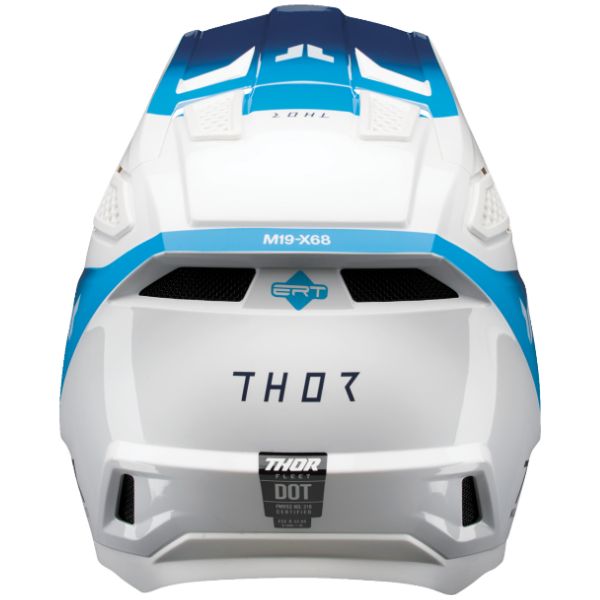Studio view of Thor - Fleet Storm Helmet (Youth) helmet helmet, vented chin bar and intake ports, on a clean white background, (SKU 011116) Colors: Black and White, White and Navy Sizes: Y-LG, Y-MD, Y-SM