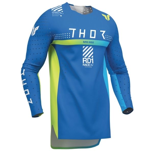 Front of Thor Sportmode Synth Jersey in Blue with Thor Graphic on center Sku 29108376 on a white background | SKU: 29108374 | Available at BTO Sports