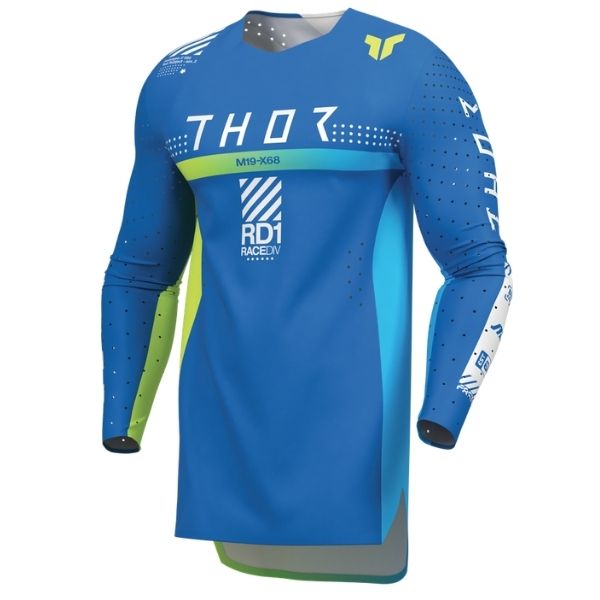 Front of Thor Sportmode Synth Jersey Youth in Blue with Thor Graphic on center Sku 29122575 on a white background | SKU: 29122577 | Available at BTO Sports