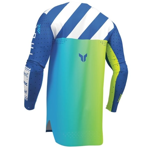 Back of Thor Sportmode Synth Jersey in Blue with logo on center of the back Sku 29108376 on a white background | SKU: 29108378 | Available at BTO Sports