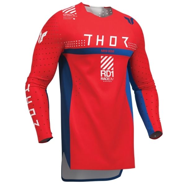 Front of Thor Sportmode Synth Jersey in Red with Thor Graphic on center Sku 2910838 on a white background | SKU: 29108379 | Available at BTO Sports