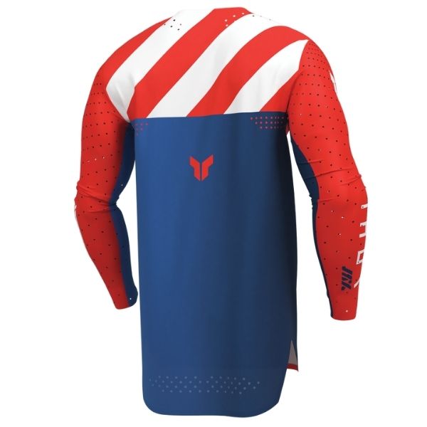 Back of Thor Sportmode Synth Jersey in Red with logo on center of the back Sku 2910838 on a white background | SKU: 29108382 | Available at BTO Sports