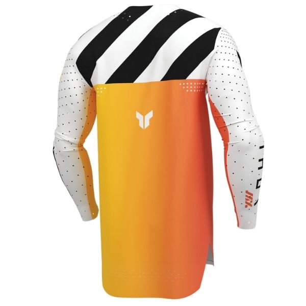 Back of Thor Sportmode Synth Jersey in White with logo on center of the back Sku 29108388 on a white background | SKU: 29108386 | Available at BTO Sports