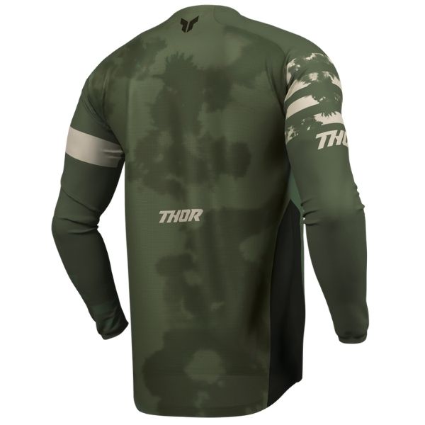 Back of Thor Launchmode Bleach Jersey in Black and Camo with logo on center of the back Sku 2910839 on a white background | SKU: 29108394 | Available at BTO Sports