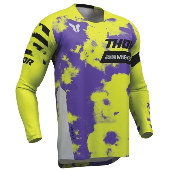 Front of Thor Launchmode Bleach Jersey in Grey and Acid with Thor Graphic on center Sku 2910840 on a white background | SKU: 29108396 | Available at BTO Sports