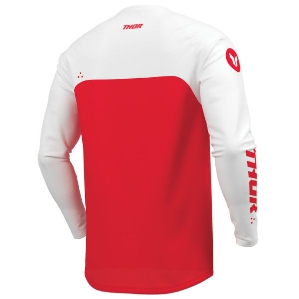 Back of Thor Ridemode Menace Jersey Youth in Red with logo on center of the back just below the collar Sku 2912268 on a white background | SKU: 29122680 | Available at BTO Sports
