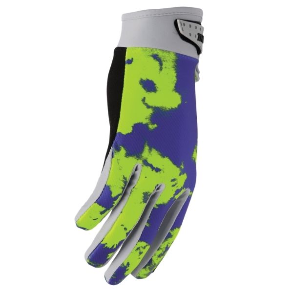 Thor Launchmode Bleach Gloves (Youth) side view Colors: Wht/Aqua Sizes: Y-2XS to Y-XS SKU:333219 | Available at BTO Sports.