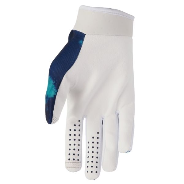 Thor Sportmode Iconic Gloves (Womens) side view Colors: Grey/Aqua Sizes: SM to XL SKU:333102 | Available at BTO Sports.