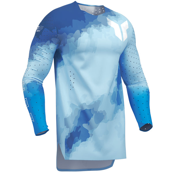 High-resolution studio image of Thor Sportmode Carbon Jersey; showing fabric texture, panel layout, and graphics; SKU 291087; Sizes: S-2XL