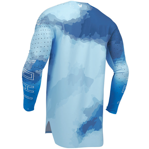 Professional studio photo of Thor Sportmode Carbon Jersey; showing fabric texture, panel layout, and graphics; SKU 291087; Sizes: S-2XL