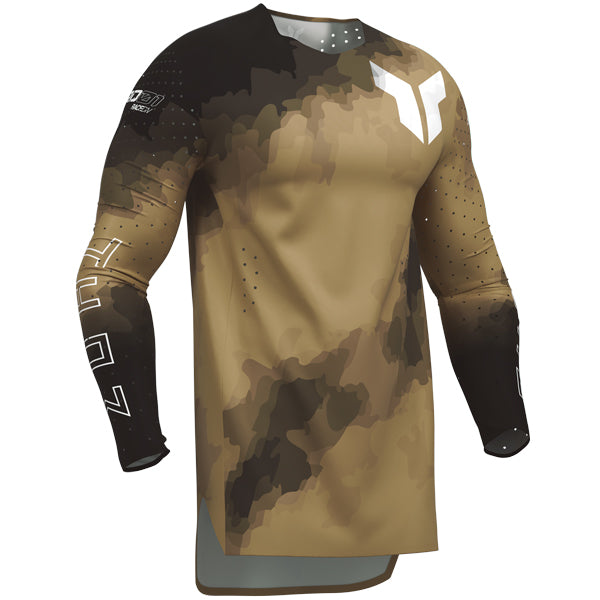 Crisp studio image on a white background of Thor Sportmode Carbon Jersey; showing fabric texture, panel layout, and graphics; SKU 291087; Sizes: S-2XL