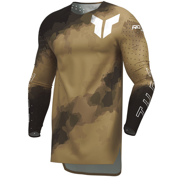 High-resolution studio image of Thor Sportmode Carbon Jersey; showing fabric texture, panel layout, and graphics; SKU 291087; Sizes: S-2XL