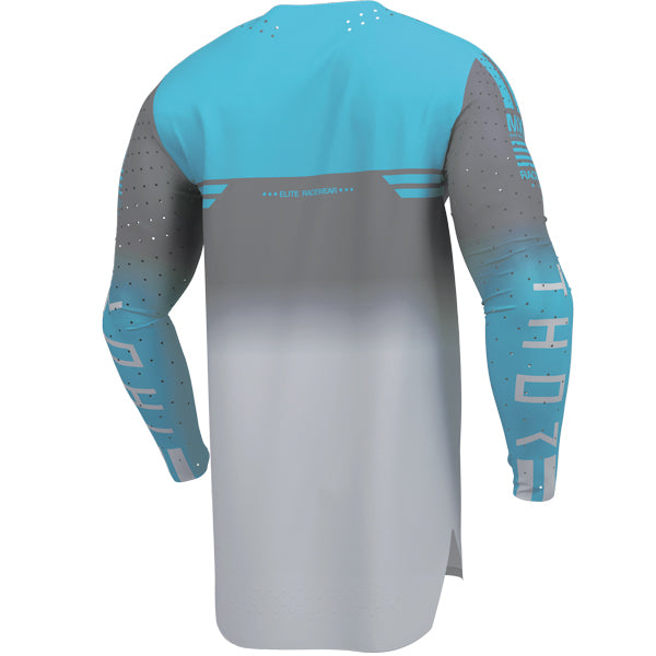Clean studio shot of Thor Sportmode Geo Jersey; showing fabric texture, panel layout, and graphics; SKU 291087; Sizes: S-2XL