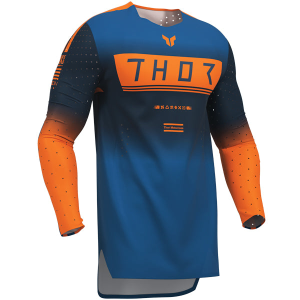 Crisp studio image on a white background of Thor Sportmode Geo Jersey; showing fabric texture, panel layout, and graphics; SKU 291087; Sizes: S-2XL
