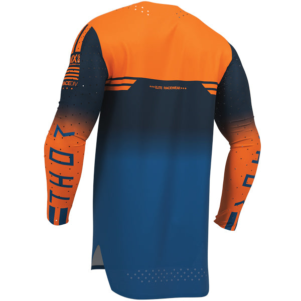Clean studio shot of Thor Sportmode Geo Jersey; showing fabric texture, panel layout, and graphics; SKU 291087; Sizes: S-2XL