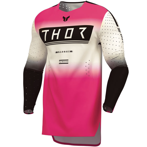 Crisp studio image on a white background of Thor Sportmode Geo Jersey; showing fabric texture, panel layout, and graphics; SKU 291087; Sizes: S-2XL