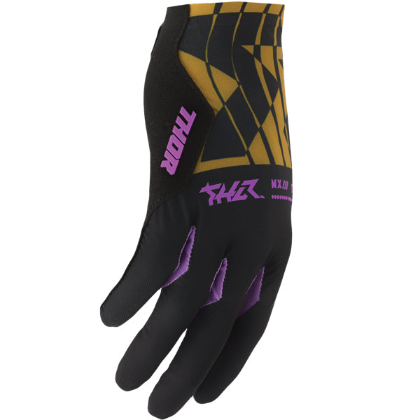 Clean studio shot of Thor Sportmode LE Mind Control Gloves; showing stitching detail and grip areas; SKU 33308567; Sizes: XS-2XL
