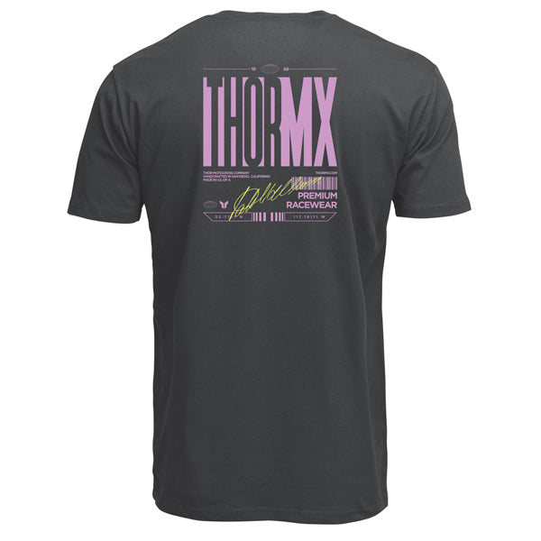 Clean studio shot of Thor Signature Tee; showing tee fit, printed graphics, and crew neckline; SKU 3030251; Colors: Coal, Olive; Sizes: S-2XL