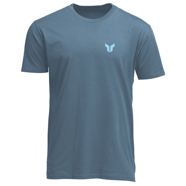 Professional studio photo of Thor Futura Tee; showing tee fit, printed graphics, and crew neckline; SKU 3030251; Colors: Coal, Petrol Blue; Sizes: S-2XL