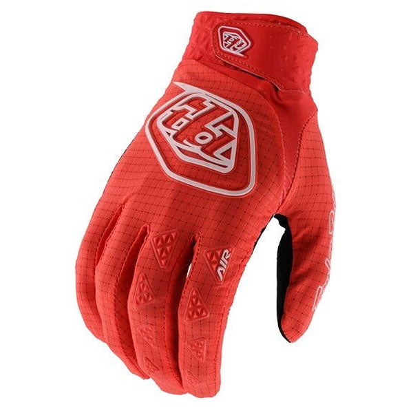 Product image of Troy Lee Air Gloves orange bc68efc7 a999 46 a56a 4aee13540fba motocross gloves showing fit, construction, and colorway | Available at BTO Sports