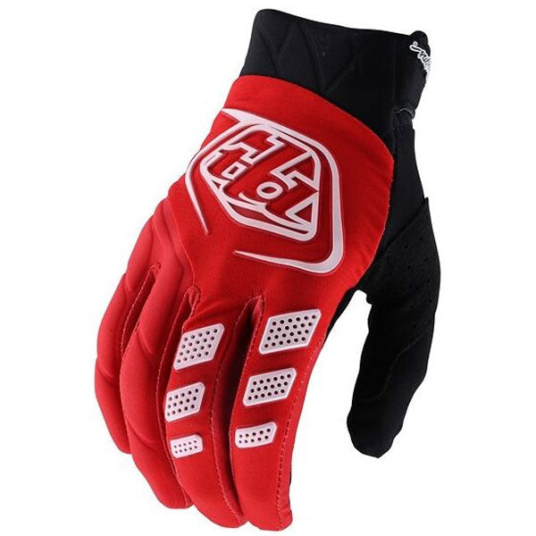 Product image of Troy Lee Revox Gloves red a017ac57 6d55 4a92 8be3 9d5374af2f52 motocross gloves showing fit, construction, and colorway | Available at BTO Sports