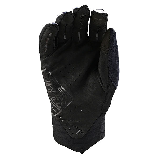 Product image of Troy Lee Designs BTO Sports 0002 TLD LUXE GLOVE WILDCAT WHT 02 motocross gloves showing fit, construction, and colorway | Available at BTO Sports