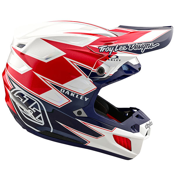 Image of Troy Lee Designs SKU 1826620 SE5 Vision LE Composite Helmet Size: XS Colors: White/Blue (SKU 1826620)