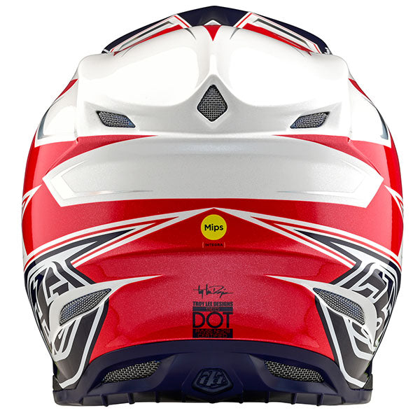 Image of Troy Lee Designs SKU 1826620 SE5 Vision LE Composite Helmet Size: XS Colors: White/Blue (SKU 1826620)