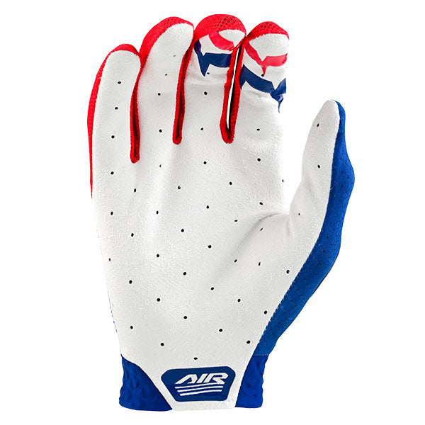 Product image of Troy Lee Designs BTO Sports 0011 TLD M24D2 SE ULTRA AIR GLOVE VISION WHITE BLU 02 4feed812 cd83 4d57 9f34 7e85f07b8061 motocross gloves showing fit, construction, and colorway | Available at BTO Sports