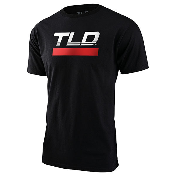 Professional studio photo of Troy Lee Designs Speed Tee; showing tee fit, printed graphics, and crew neckline; SKU 7015660; Colors: SM, MD, LG