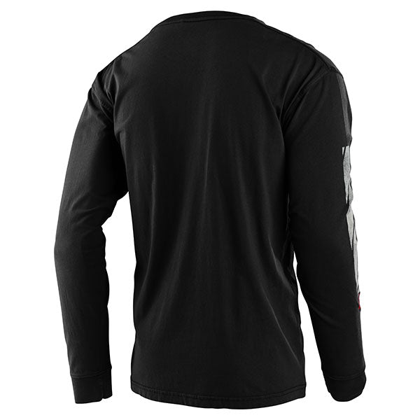 Crisp studio image on a white background of Troy Lee Designs Speed Long Sleeve Tee; showing long-sleeve cut, printed graphics, and crew neckline