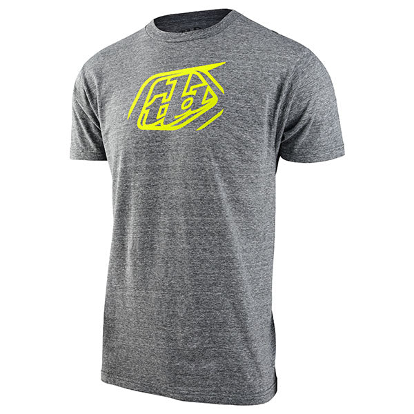 Studio photo on a white background of Troy Lee Designs Cropped Badge Tee (Youth); showing tee fit, printed graphics, and crew neckline; SKU 7241170