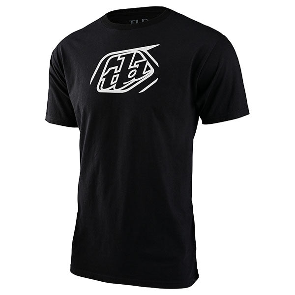 Clean studio shot of Troy Lee Designs Badge Tee; showing tee fit, printed graphics, and crew neckline; SKU 7015680; Sizes: S-2XL