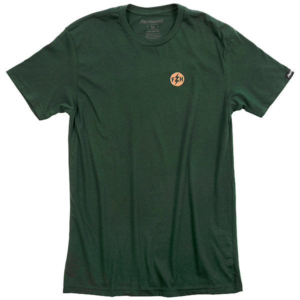 Clean studio shot of Fasthouse Eleanor Tee; showing tee fit, printed graphics, and crew neckline; SKU 3211540004; Colors: Black, Green; Sizes: S-3XL