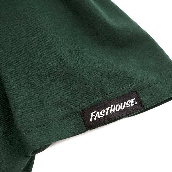 Studio photo on a white background of Fasthouse Eleanor Tee; showing tee fit, printed graphics, and crew neckline; SKU 3211540004; Colors: Black, Green