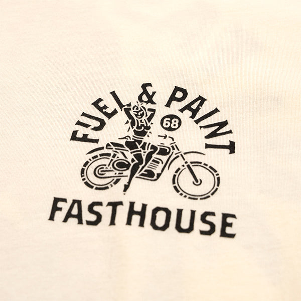 High-resolution studio image of Fasthouse Macabre Tee; showing tee fit, printed graphics, and crew neckline; SKU 3211530004; Colors: Black, Nomal