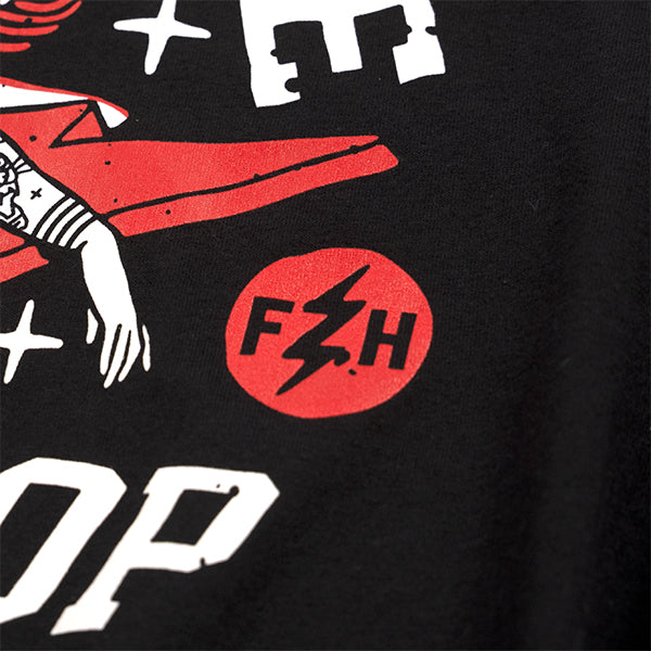 Crisp studio image on a white background of Fasthouse Eleanor Tee; showing tee fit, printed graphics, and crew neckline; SKU 3211540004; Sizes: S-3XL
