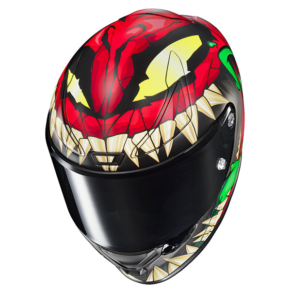 top view of HJC SKU 809183106, sizes SM, MD, LG, XL for motorcycle helmet, street bike, full-face helmet, and powersports use.