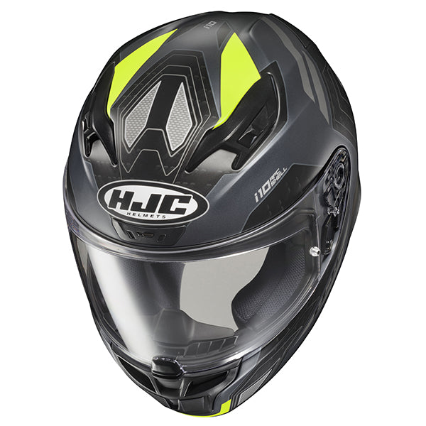top view of HJC SKU 810373203, sizes XS, SM, MD, LG, XL for motorcycle helmet, street bike, full-face helmet, and powersports use.