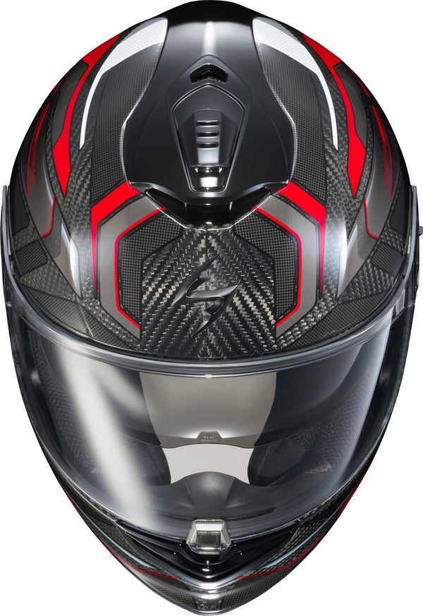 Scorpion EXO - EXO-ST 1400 Evo Carbon Hex Helmet, motorcycle helmet, detail view, color options: 2XL, LG, MD, SM, XL, sizes: Gloss Blue, Gloss Red, Matte Blue, Matte Grey