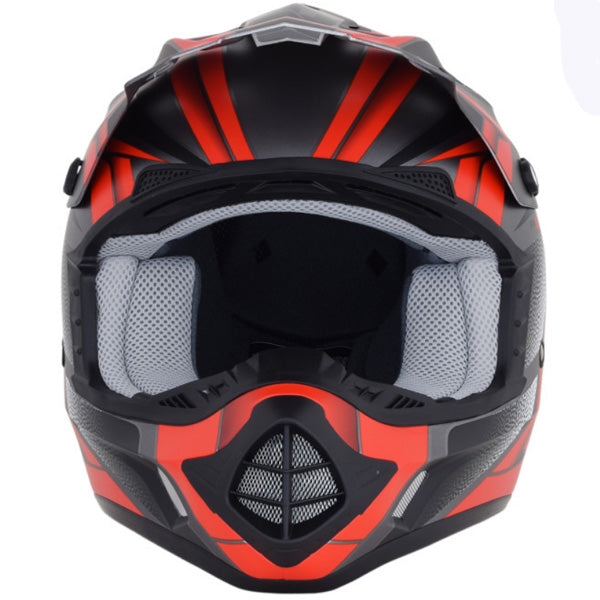 AFX street motorcycle full‑face helmet red gray front view — lightweight, ventilated shell for impact protection and everyday riding comfort, SKU '01105216.