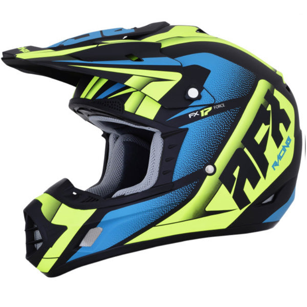AFX street motorcycle full‑face helmet black blue product view — lightweight, ventilated shell for impact protection and everyday riding comfort, SKU '01105200.