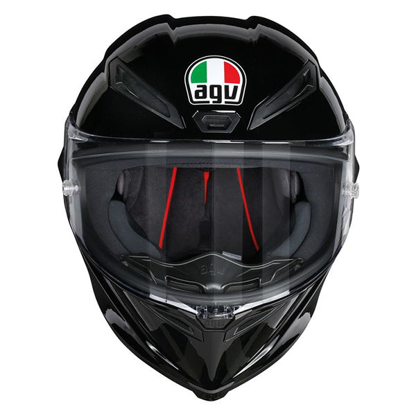 AGV street motorcycle full‑face helmet black product view — lightweight, ventilated shell for impact protection and long‑ride comfort.