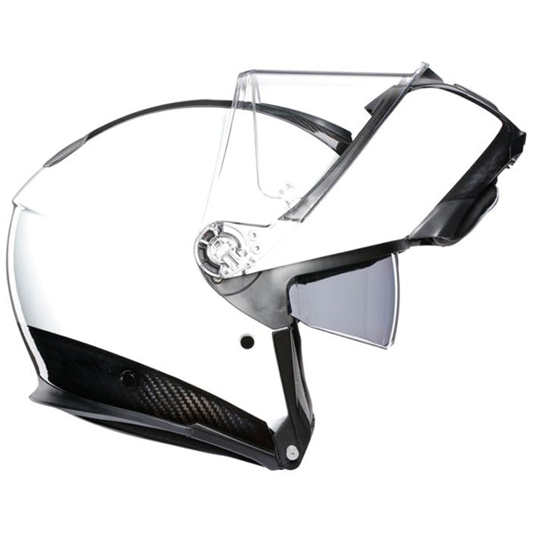AGV street motorcycle full‑face helmet white product view — lightweight, ventilated shell for impact protection and long‑ride comfort.
