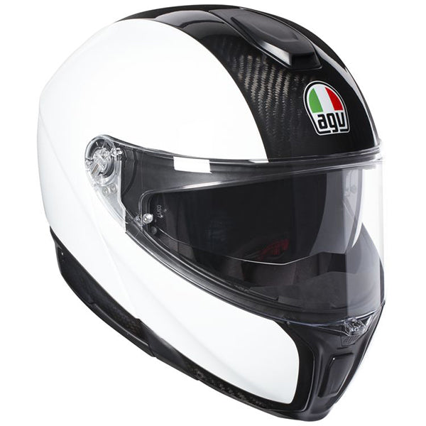 AGV street motorcycle full‑face helmet white product view — lightweight, ventilated shell for impact protection and long‑ride comfort.