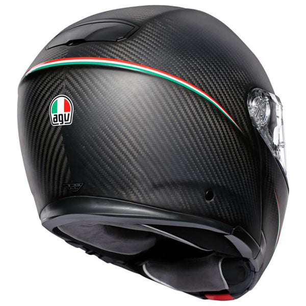 AGV street motorcycle full‑face helmet rear view — lightweight, ventilated shell for impact protection and long‑ride comfort.