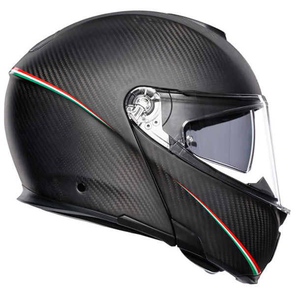 AGV street motorcycle full‑face helmet side view — lightweight, ventilated shell for impact protection and long‑ride comfort.
