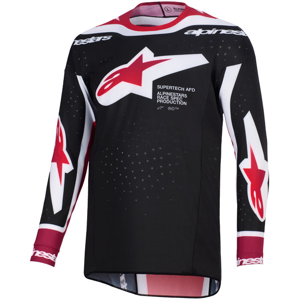 3760626-2371-L, Alpinestars, Supertech Pro Vista Jersey, White/Purple/Black, Red/Black/White, Sizes SM, MD, LG, XL product photo