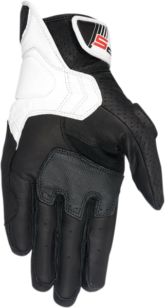 Product image of Alpinestars 18 sp5 leather glove black white red1 motocross gloves showing fit, construction, and colorway | Available at BTO Sports